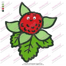 Fruits with Leaf Embroidery Design 02